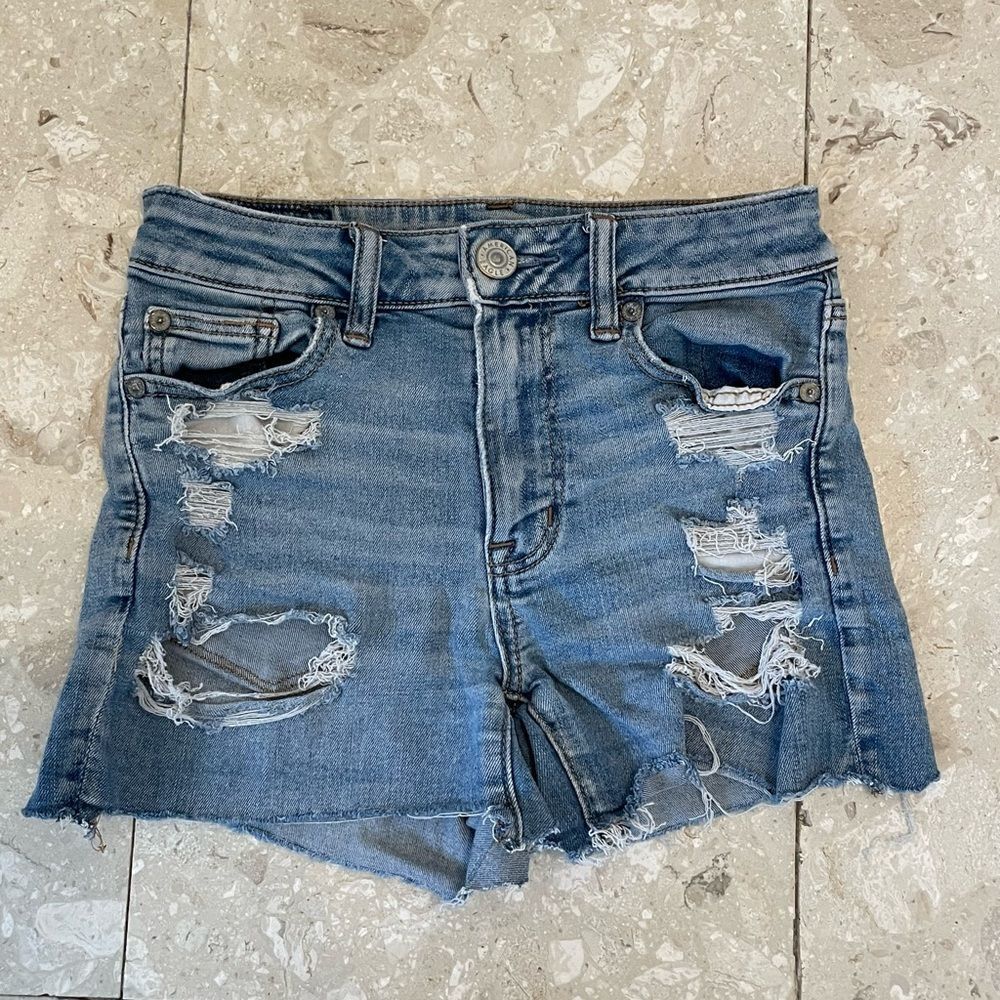 American Eagle Outfitters distressed high waisted shorts